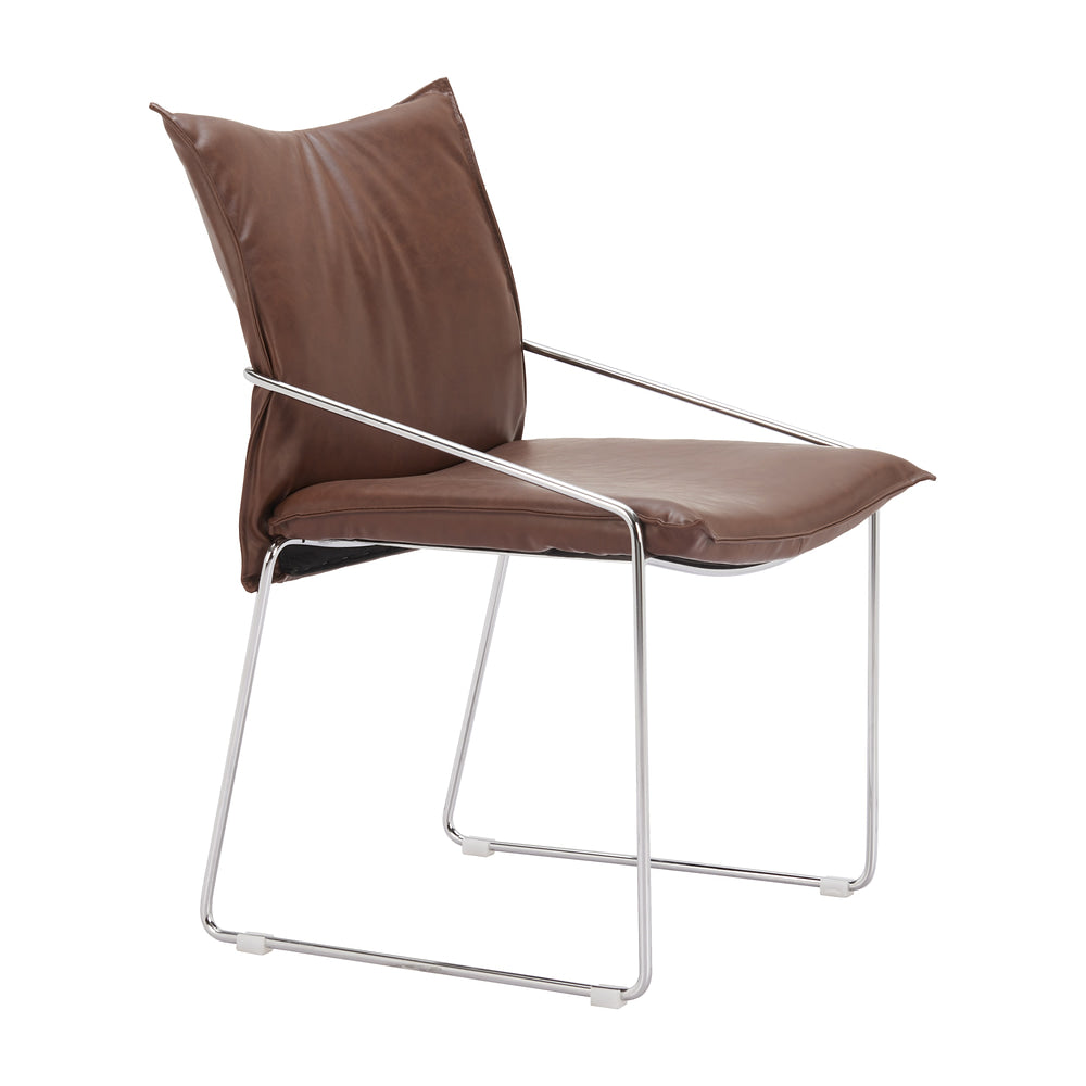 Silla Comercial para Restaurante - ZUO POLA - Café - Asiento y Respaldo Tapizados en Piel Sintética