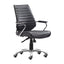 Silla de Oficina Secretarial para Home Office - ZUO ENTERPRISE - Varios Colores - Asiento y Respaldo Tapizados en Piel Sintética - Negro