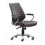 Silla de Oficina Secretarial para Home Office - ZUO ENTERPRISE - Varios Colores - Asiento y Respaldo Tapizados en Piel Sintética - Espresso