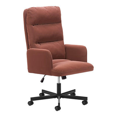 Silla de Oficina Secretarial para Recepción - ZUO SABLE - Varios Colores - Asiento y Respaldo Tapizados en Piel Sintética - Café
