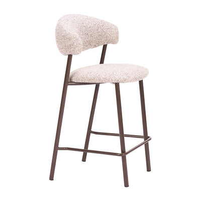 Banco Mostrador para Comedor de Empresa - ZUO SEVILLE - Beige Nube - Asiento y Respaldo Tapizados en Tela Tipo Borrego