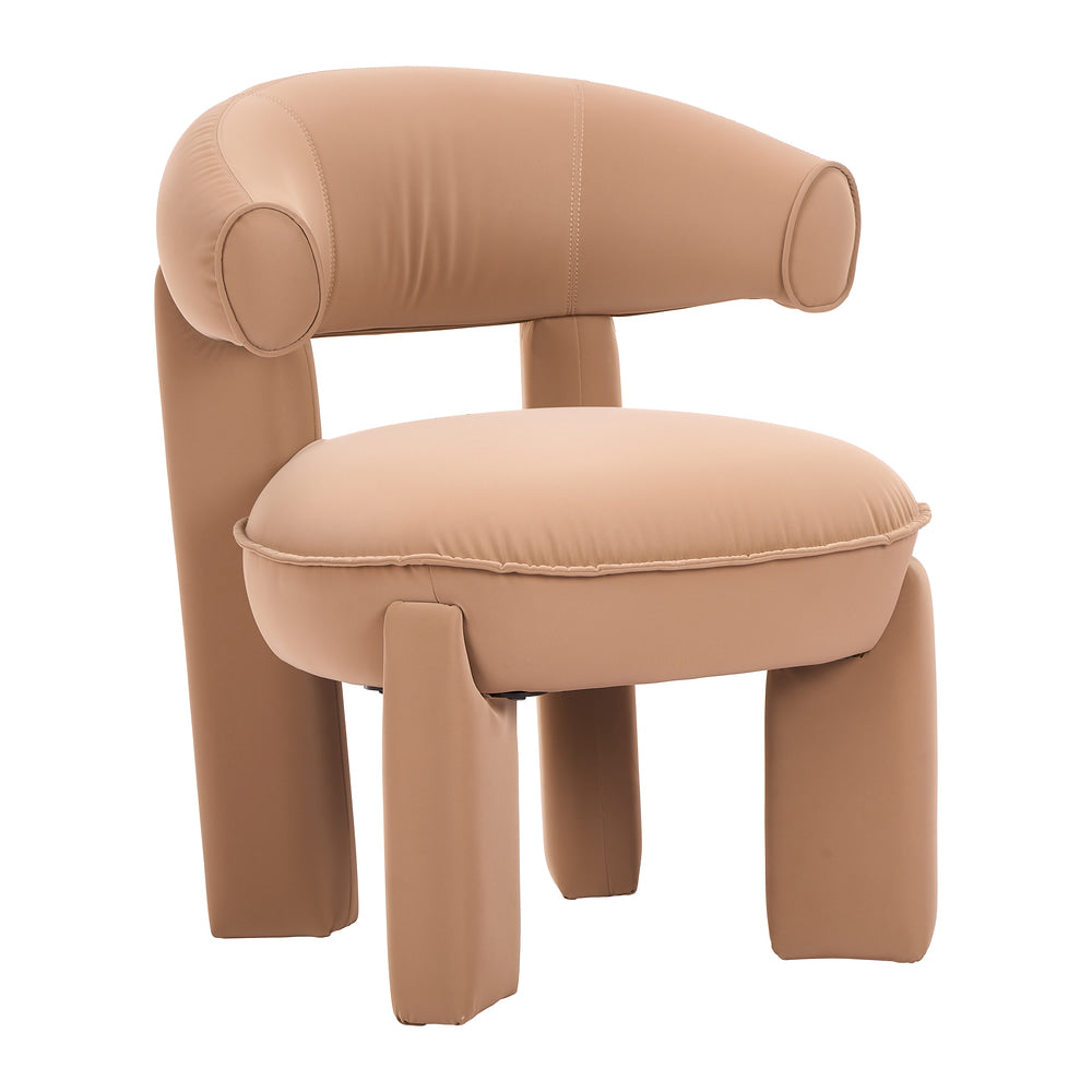 Sillón Ocasional para Coworking - ZUO COTSEN - Camel - Asiento y Respaldo Tapizados en Piel Sintética