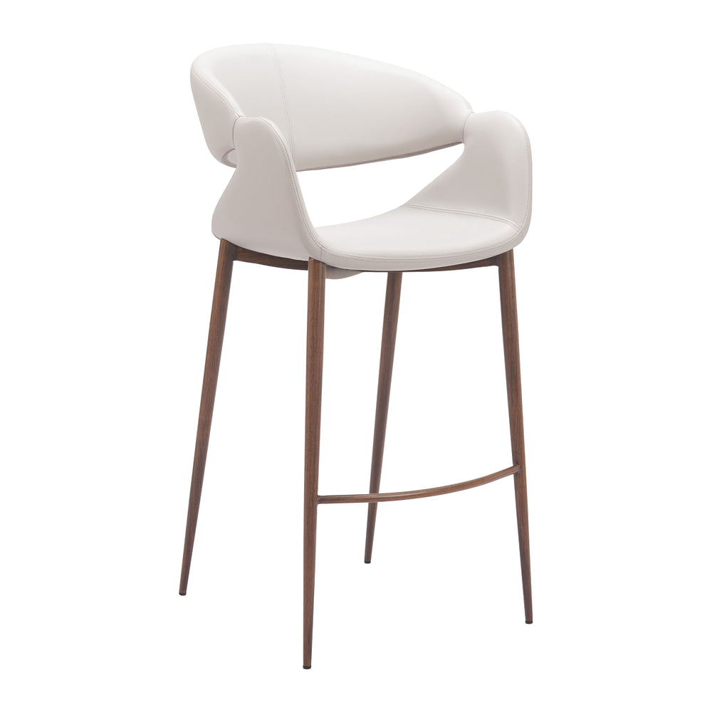 Banco Alto para Bar y Barra - ZUO LIMAY - Varios Colores - Asiento y Respaldo Tapizados en Piel Sintética