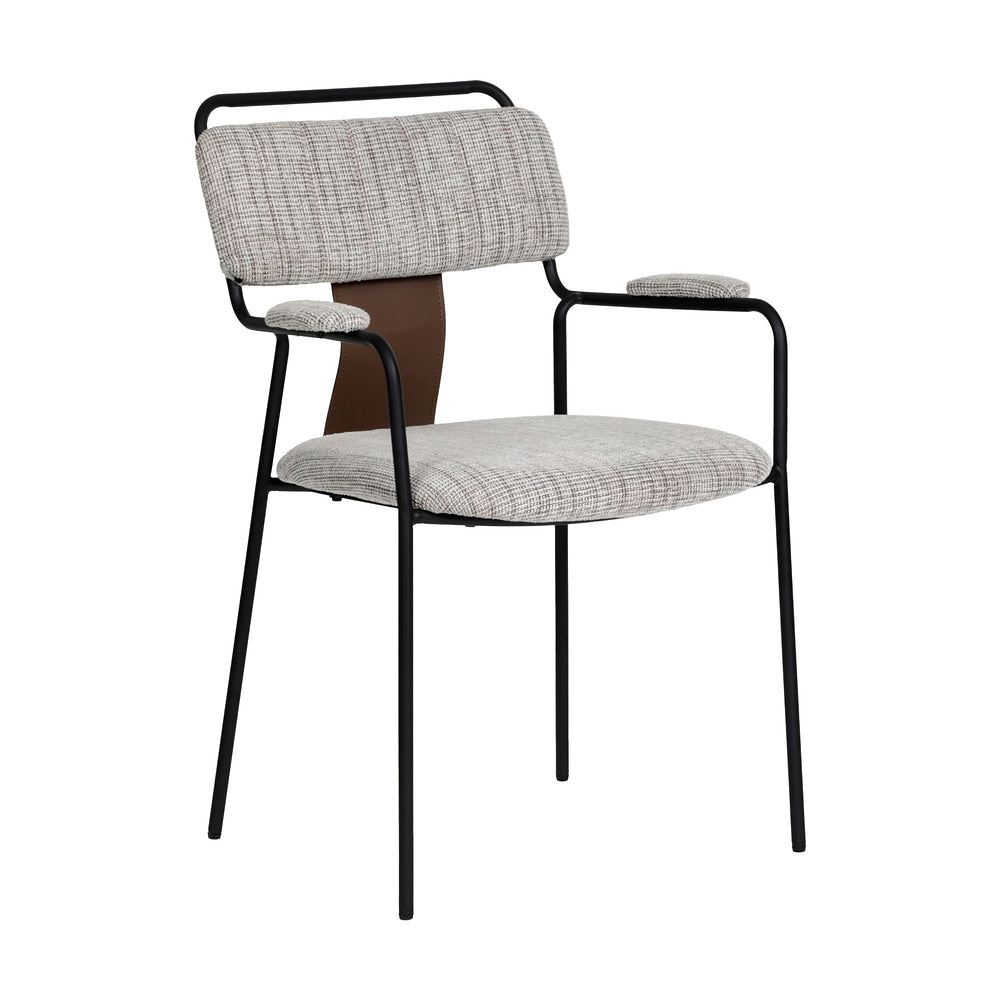 Silla Comercial para Restaurante - ZUO COUVA - Gris Tweed - Asiento y Respaldo Tapizados en Piel Sintética
