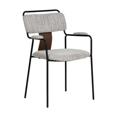 Silla Comercial para Restaurante - ZUO COUVA - Gris Tweed - Asiento y Respaldo Tapizados en Piel Sintética