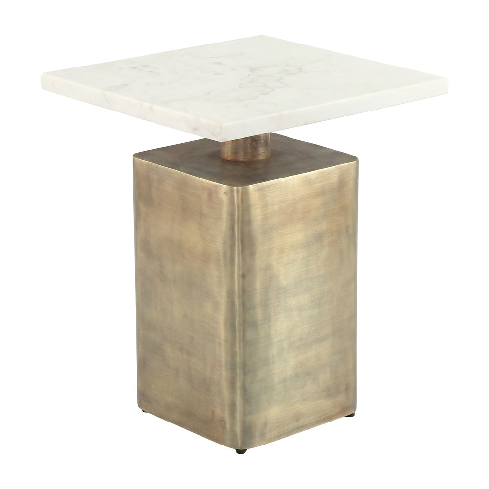 Mesa Auxiliar para Área de Descanso - ZUO NYRA - Varios Colores - Cubierta de Mármol Natural y Estructura de Hierro Electrochapado