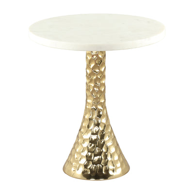 Mesa Decorativa para Sala de Espera - ZUO LIRA - Varios Colores - Cubierta de Mármol Natural y Estructura de Hierro Electrochapado