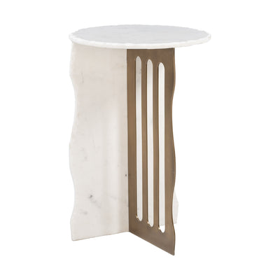 Mesa Decorativa para Consultorio - ZUO RUBO - Varios Colores - Cubierta de Mármol Natural y Estructura de Hierro Electrochapado