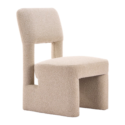 Silla Comercial para Bistró - ZUO DEWEY - Beige - Asiento y Respaldo Tapizados en Tela Tipo Borrego