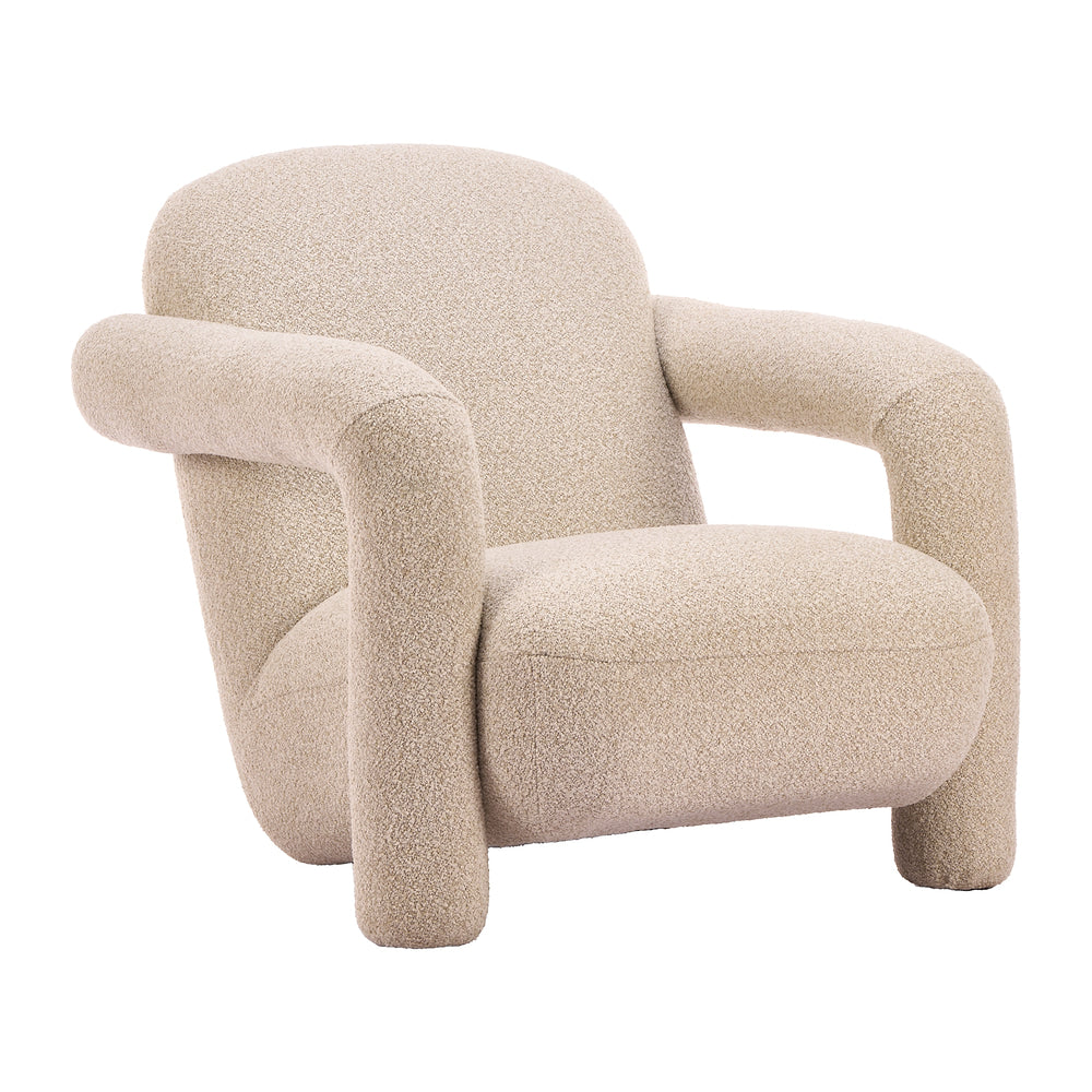 Sillón Ocasional para Consultorio - ZUO SELENYA - Beige - Asiento y Respaldo Tapizados en Tela Tipo Borrego