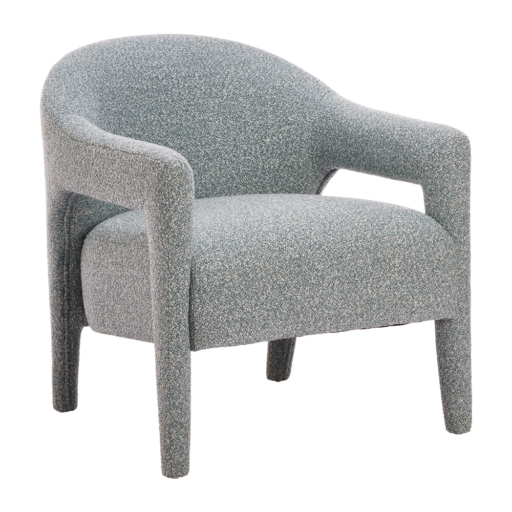Sillón Ocasional para Área de Descanso - ZUO ELUMA - Verde Azulado Apagado - Asiento y Respaldo Tapizados en Tela Tipo Borrego