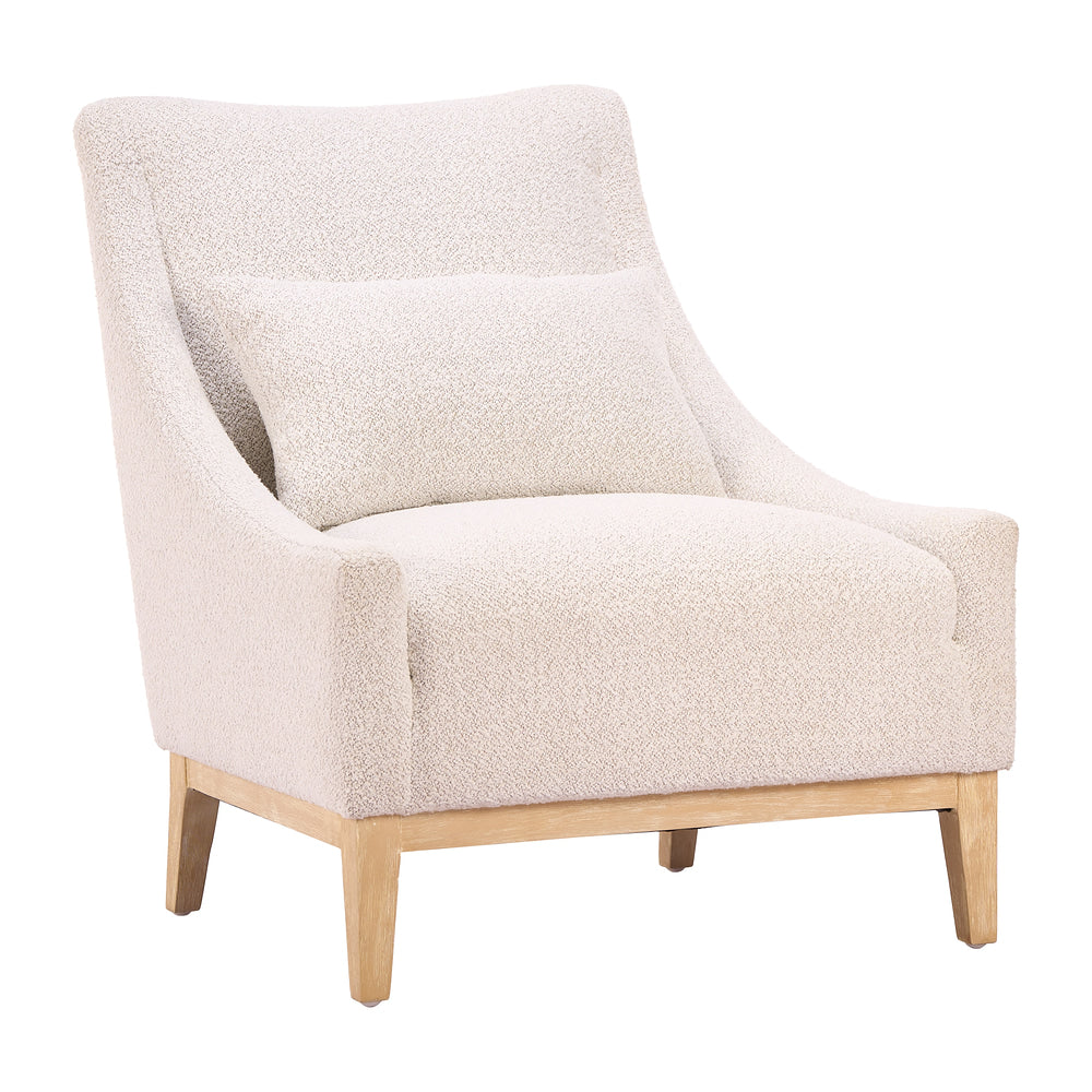Sillón Ocasional para Área de Descanso - ZUO VELUN - Marfil - Asiento y Respaldo Tapizados en Tela Tipo Borrego