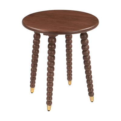 Mesa Auxiliar para Habitación de Hotel - ZUO JAMIL - Nogal - Cubierta de Mango Macizo y Estructura de Hierro con Recubrimiento en Polvo