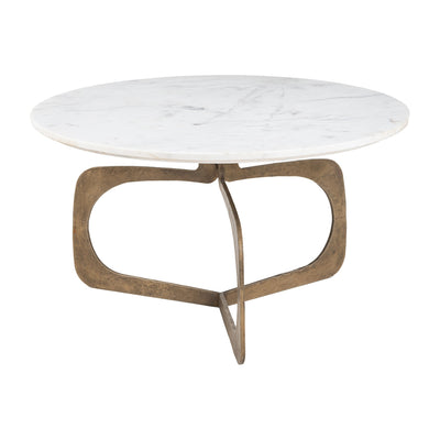 Mesa de Centro para Consultorio - ZUO OPHELIA - Varios Colores - Cubierta de Mármol Natural y Estructura de Hierro con Recubrimiento en Polvo