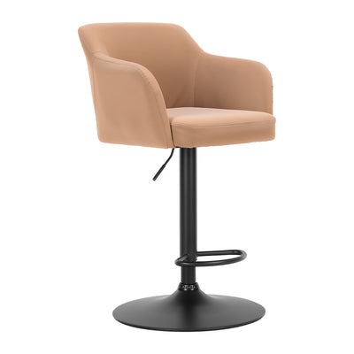 Banco Alto para Pub - ZUO PRESCOTT - Varios Colores - Asiento y Respaldo Tapizados en Piel Sintética - Camel