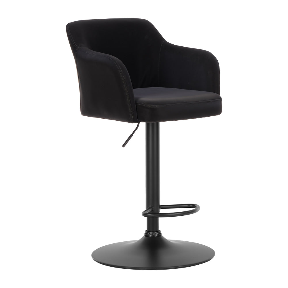 Banco Alto para Pub - ZUO PRESCOTT - Varios Colores - Asiento y Respaldo Tapizados en Piel Sintética - Negro