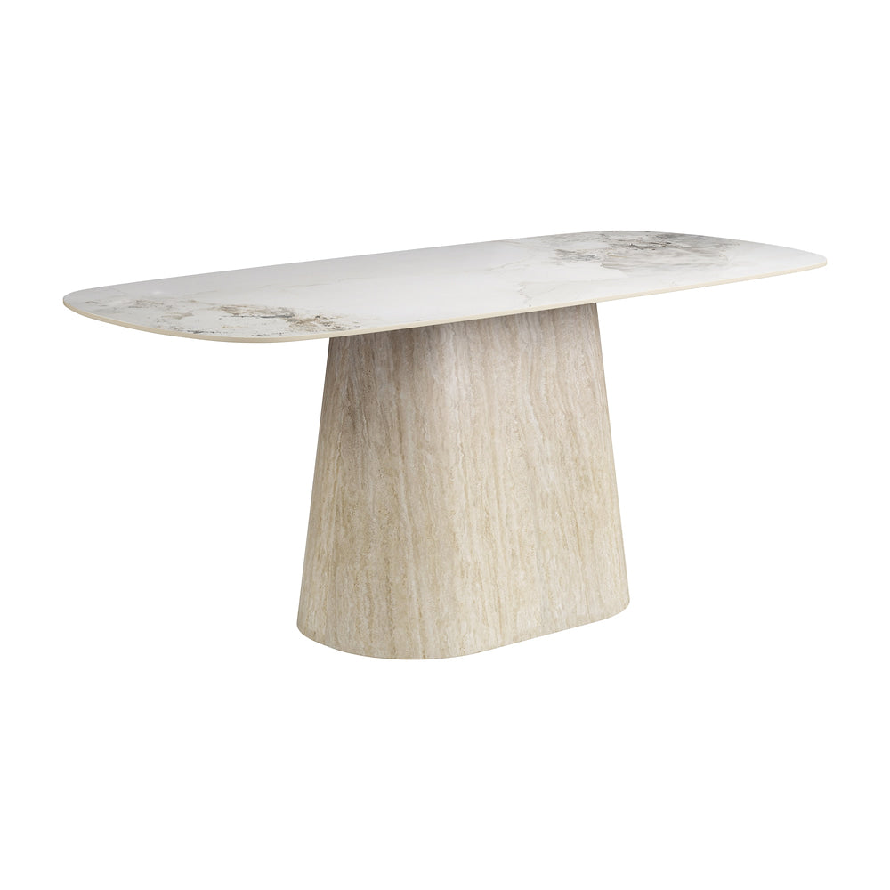 Mesa de Comedor para Cafetería - ZUO NOOKA - Varios Colores - Cubierta de Piedra Sinterizada Símil Mármol y Estructura de MDF