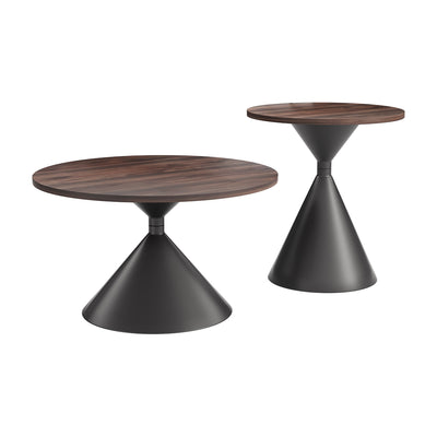 Mesa de Centro para Área de Descanso - ZUO ROSK - Varios Colores - Cubierta de MDF Símil Madera y Estructura de Acero con Recubrimiento en Polvo