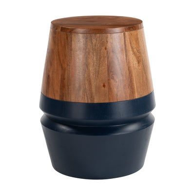 Mesa Auxiliar para Consultorio - ZUO TORNOS - Varios Colores - Estructura y Cubierta en Acacia Maciza - Nogal y Azul Profundo