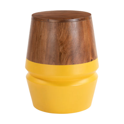 Mesa Auxiliar para Consultorio - ZUO TORNOS - Varios Colores - Estructura y Cubierta en Acacia Maciza - Nogal y Amarillo