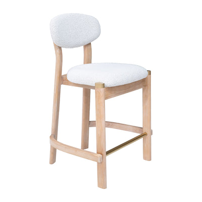 Banco Mostrador para Cafetería - ZUO RILOU - Varios Colores - Asiento y Respaldo Tapizados en Tela Tipo Borrego