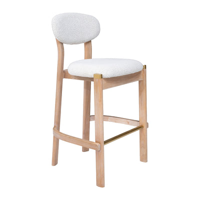 Banco Alto para Restaurante - ZUO RILOU - Varios Colores - Asiento y Respaldo Tapizados en Tela Tipo Borrego