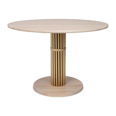 Mesa de Comedor para Desayunador - ZUO WILOU - Natural - Cubierta de Chapa de Roble Madera de Hule y Estructura de Acero con Recubrimiento en Polvo