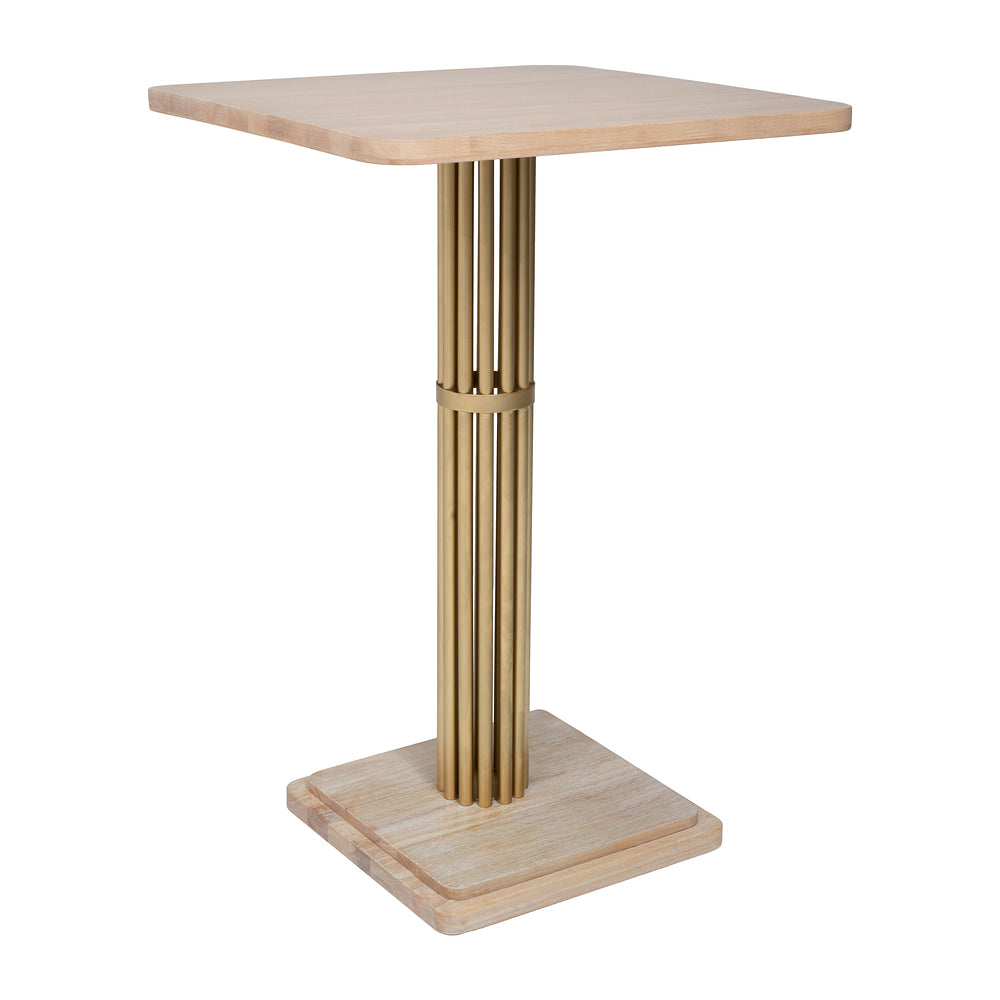 Mesa Alta para Bistró - ZUO WILOU - Natural - Cubierta de Chapa de Roble Madera de Hule y Estructura de Acero con Recubrimiento en Polvo