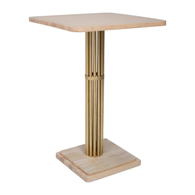 Mesa Alta para Bistró - ZUO WILOU - Natural - Cubierta de Chapa de Roble Madera de Hule y Estructura de Acero con Recubrimiento en Polvo