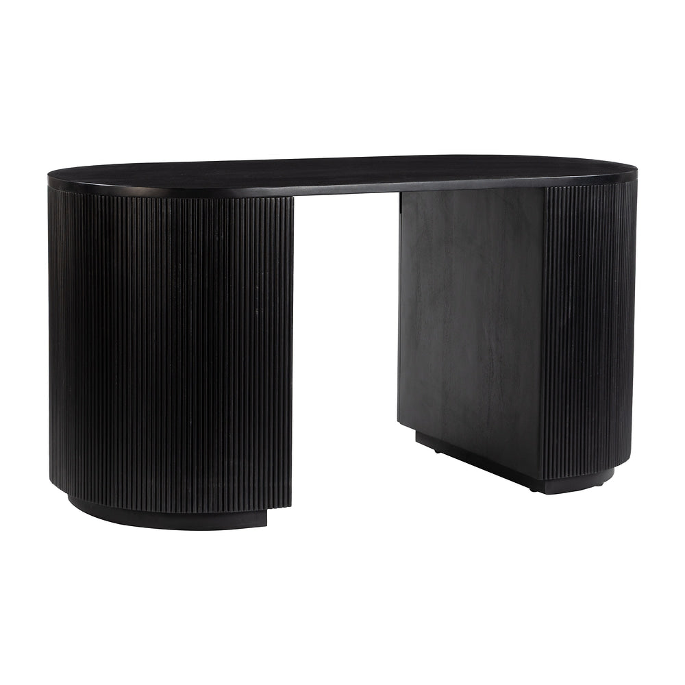 Escritorio para Coworking - ZUO BARNABY - Negro - Cubierta de Mango Macizo Laminado y Estructura de Mango Macizo