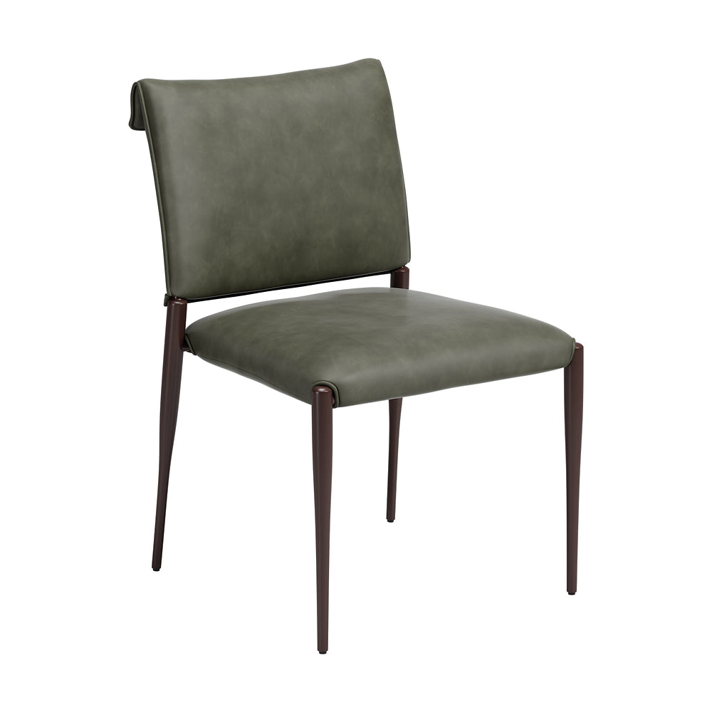 Silla Comercial para Desayunador - ZUO FREESIA - Varios Colores - Asiento y Respaldo Tapizados en Piel Sintética - Verde Olivo