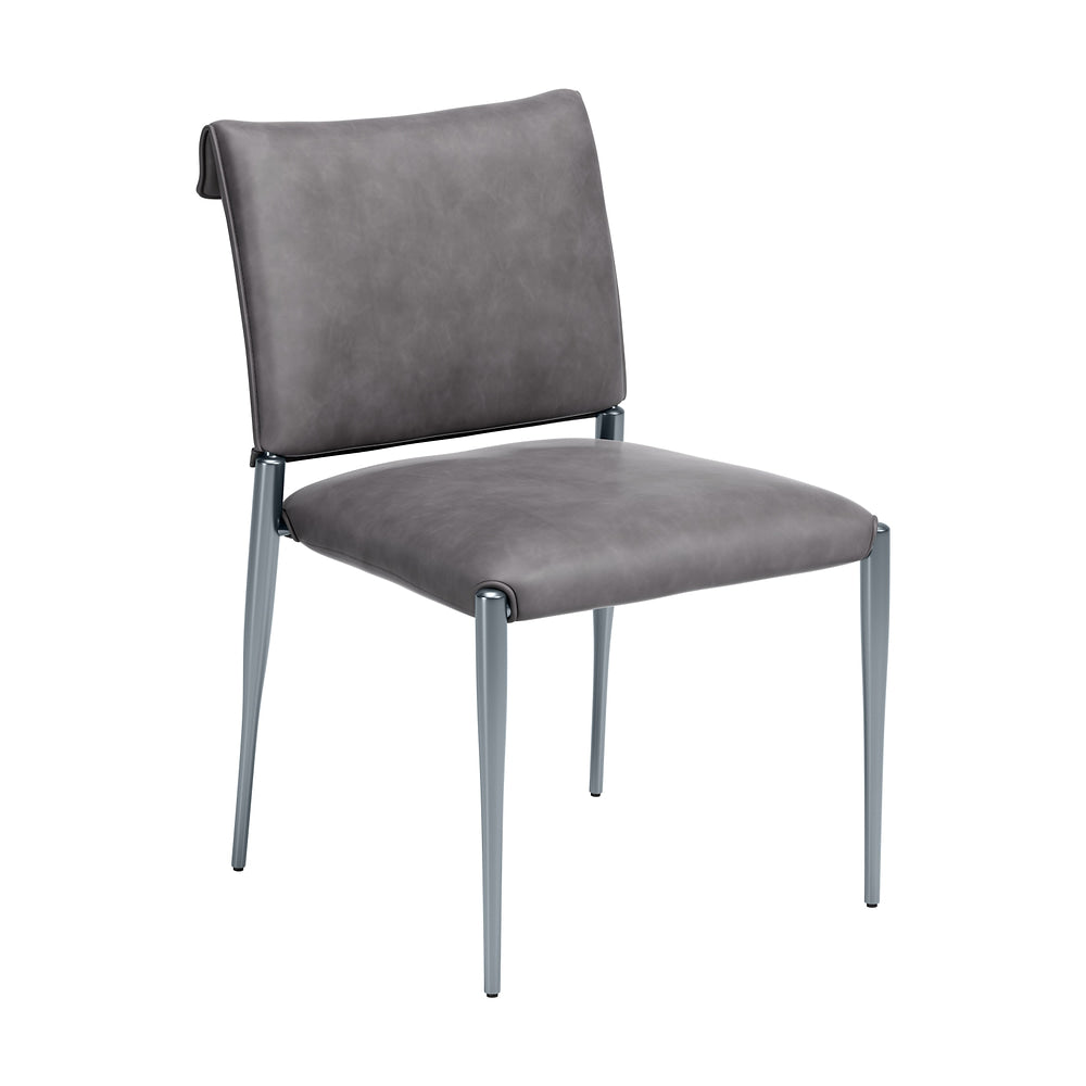 Silla Comercial para Desayunador - ZUO FREESIA - Varios Colores - Asiento y Respaldo Tapizados en Piel Sintética - Gris Carbón