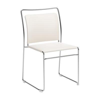 Silla Comercial para Hotel - ZUO VERBENA - Varios Colores - Asiento y Respaldo Tapizados en Piel Sintética - Crema