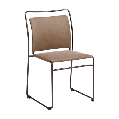 Silla Comercial para Hotel - ZUO VERBENA - Varios Colores - Asiento y Respaldo Tapizados en Piel Sintética - Café