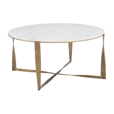 Mesa de Centro para Consultorio - ZUO SIMBA - Varios Colores - Cubierta de Mármol Natural y Estructura de Hierro con Recubrimiento en Polvo