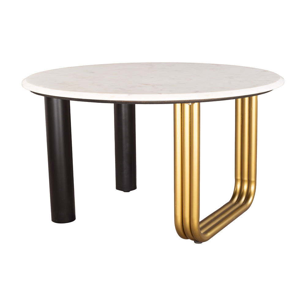Mesa de Centro para Habitación de Hotel - ZUO ELYN - Multicolor - Cubierta de Mármol Natural y Estructura de Hierro con Recubrimiento en Polvo