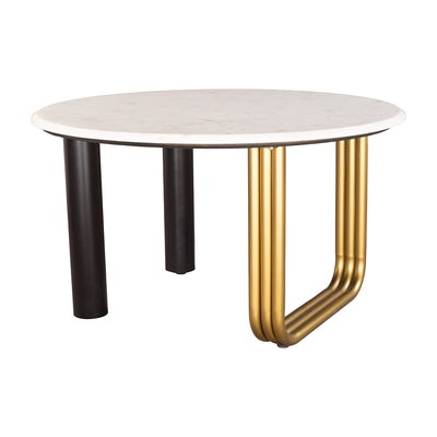 Mesa de Centro para Habitación de Hotel - ZUO ELYN - Multicolor - Cubierta de Mármol Natural y Estructura de Hierro con Recubrimiento en Polvo