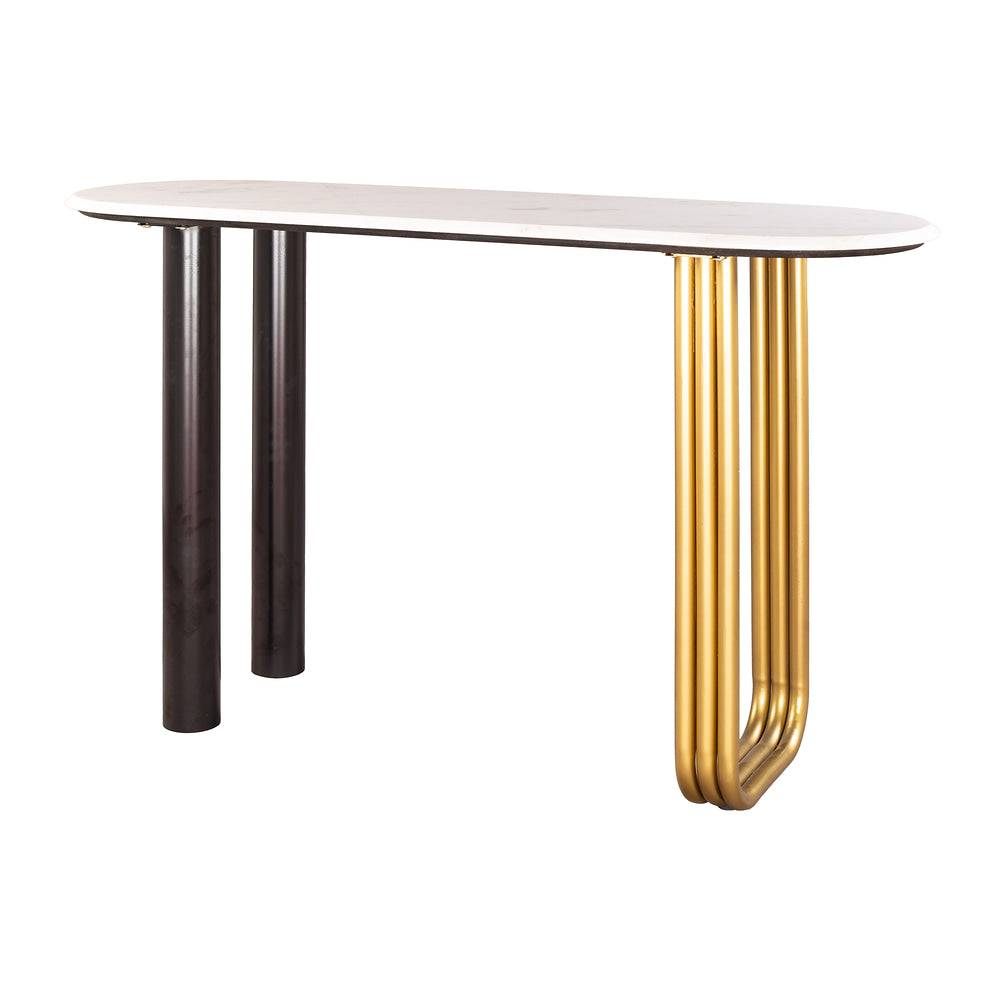 Mesa Consola para Lounge - ZUO ELYN - Multicolor - Cubierta de Mármol Natural y Estructura de Hierro con Recubrimiento en Polvo