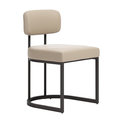 Silla Comercial para Salón de Eventos - ZUO VELAR - Varios Colores - Asiento y Respaldo Tapizados en Piel Sintética - Beige y Gris