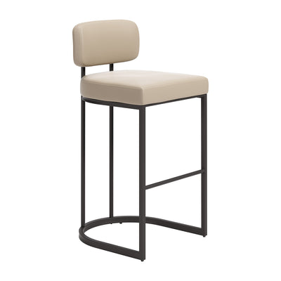 Banco Alto para Barra de Hotel - ZUO VELAR 47x51 111184 - Varios Colores - Asiento y Respaldo Tapizados en Piel Sintética