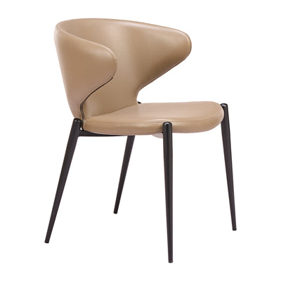 Silla Comercial para Salón de Eventos - ZUO LINO - Taupe - Asiento y Respaldo Tapizados en Piel Sintética