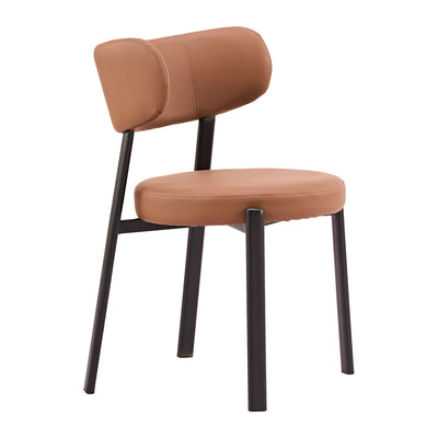 Silla Comercial para Restaurante - ZUO PRAIRIE - Café - Asiento y Respaldo Tapizados en Piel Sintética