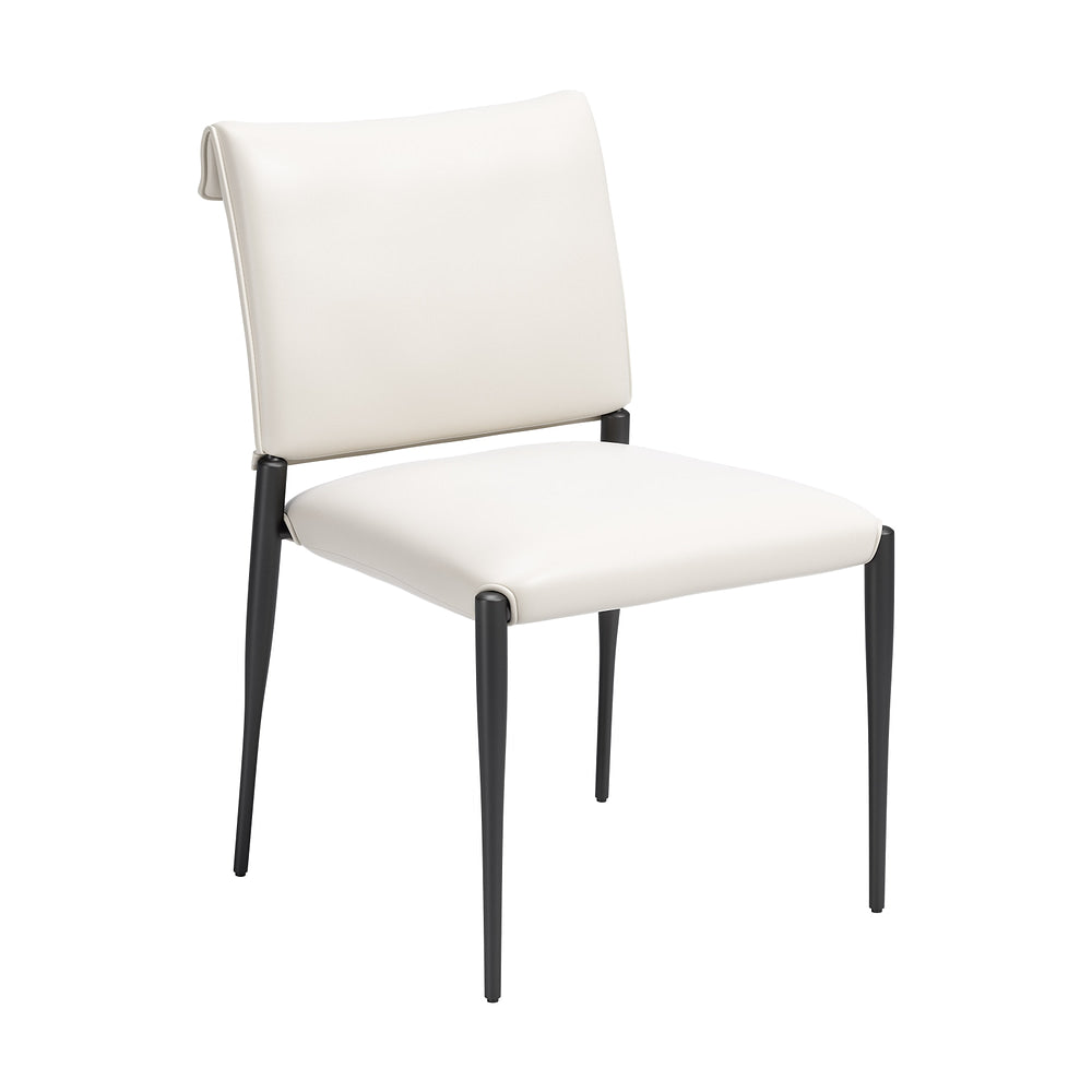 Silla Comercial para Desayunador - ZUO FREESIA - Varios Colores - Asiento y Respaldo Tapizados en Piel Sintética - Blanco