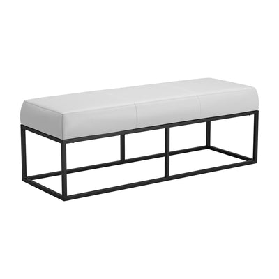 Banca para Comedor de Empresa 2 Plazas - ZUO ZOWIE - Gris - Asiento y Respaldo Tapizados en Piel Sintética