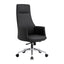 Silla de Oficina Secretarial para Área Administrativa - ZUO CLEOPATRA - Varios Colores - Asiento y Respaldo Tapizados en Piel - Negro