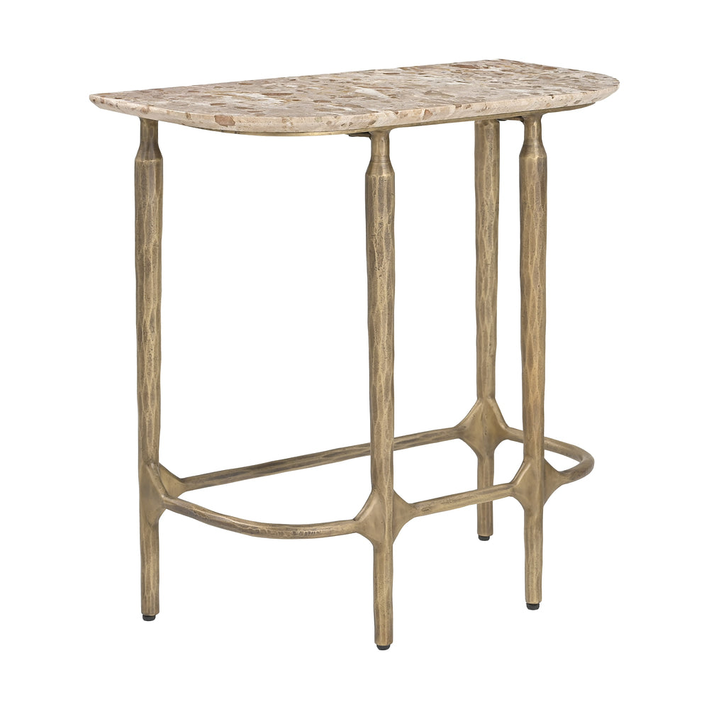 Mesa Auxiliar para Habitación de Hotel - ZUO ROCHESTER - Varios Colores - Cubierta de Mármol Natural y Estructura de Hierro Forjado