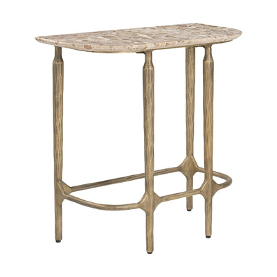 Mesa Auxiliar para Habitación de Hotel - ZUO ROCHESTER - Varios Colores - Cubierta de Mármol Natural y Estructura de Hierro Forjado