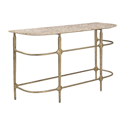 Mesa Consola para Sala de Espera - ZUO ROCHESTER - Varios Colores - Cubierta de Mármol Natural y Estructura de Hierro Forjado