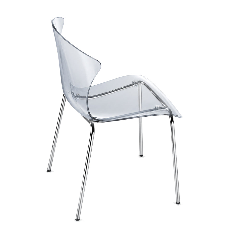 Silla Comercial para Comedor y Restaurante - INFINITI GLOSSY 110-12200 - Varios Colores - Monocasco en Policarbonato de Una Sola Pieza con Estructura Cromada