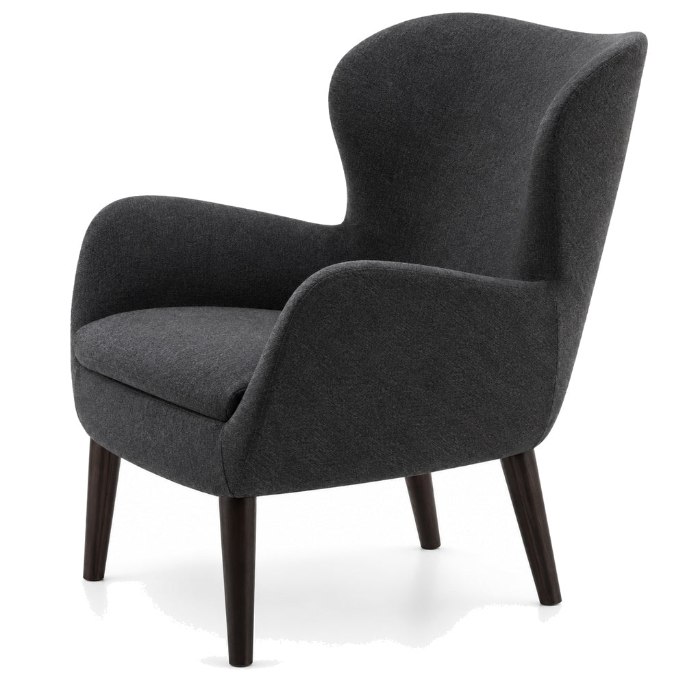 Sillón Ocasional 1 Plaza Respaldo Alto para Lobby - LABENZE SIXTY 155-35004 - Color Único - Poliuretano Inyectado con Base de 4 Puntas en Madera de Fresno Wengué